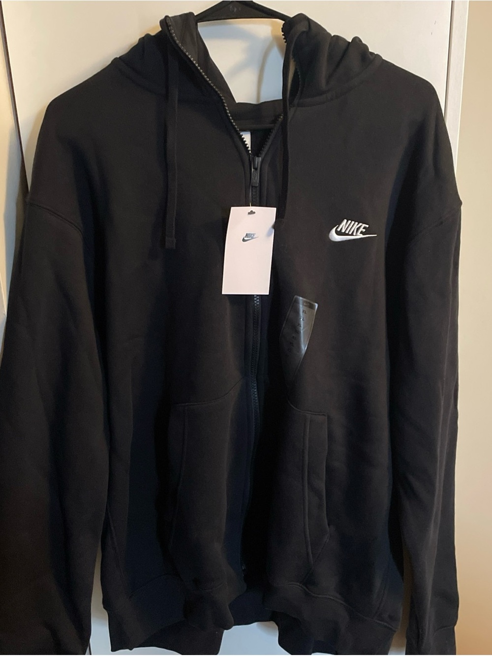 Nike Sportswear Club Men's Full Zip Hoodie - XL, Black (BV2645-010) NWT